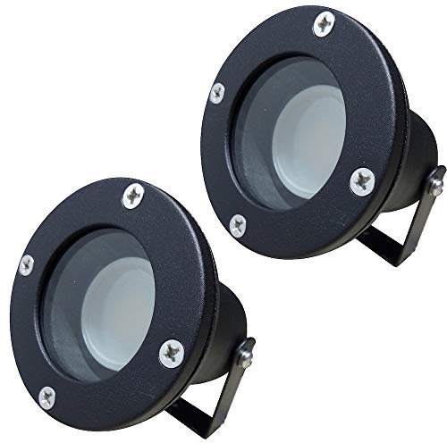 ETT Distribution GmbH LED Boden Aufbaustrahler Sophie 2 x 9W SMD Bodenspot 230V IP65 Farbe Schwarz inkl. Erdspieß 4000K Neutralweiß 900lm