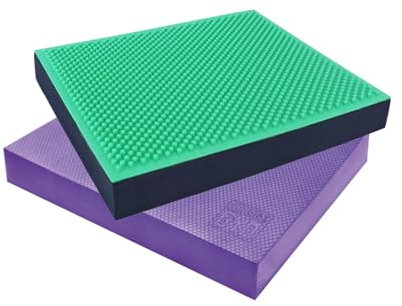 Orange Gym Balance Pad 2 Stück - 38x32,5x6 cm - Glatt & Spiky - Balance Kissen für Ganzkörpertraining - Sportgerät für zu Hause - Training von Rumpfstabilität, Muskeln, Gleichgewicht und Koordination