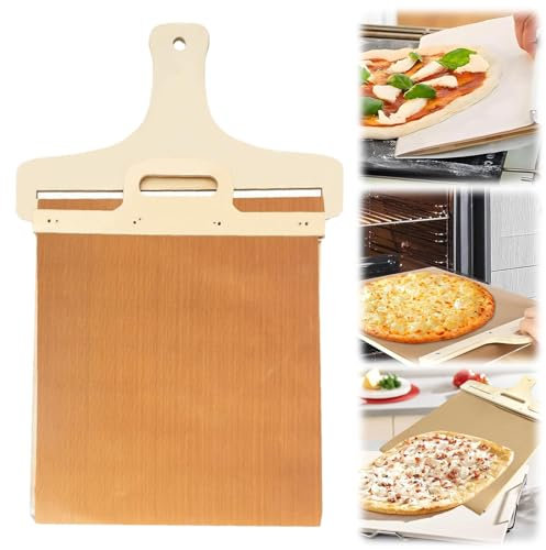WAYBWZDQ Verschiebbarer Pizzaschieber Mit Griff - Antihaft Pizzaschaufel Zum Perfekten Übertragen - Geeignet Zum Backen Von Pizza Und Brot