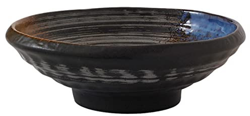 BGFYUSF Ciotola per zuppa di Ramen addensata, Ciotola di Pasta in Ceramica, insalatiera, Frutta, Dessert, per tagliatelle Udon, zuppa di Miso, Cereali, Pasta, Ciotola da Portata (Nero 9 Pollici)