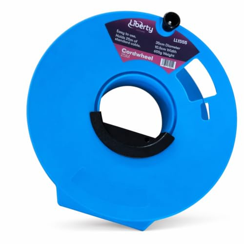 Liberty Leisure Cord Wheel - Cable Tidy Box & Organiser for Caravans, Motorhomes, Campervan Accessories UK - Electric Hook Up Cable Reel - Black Extension Lead Storage Solution | Cable tidy reel for caravan, motorhome and campervan hook-up cables. Lightweight, durable and compact storage.