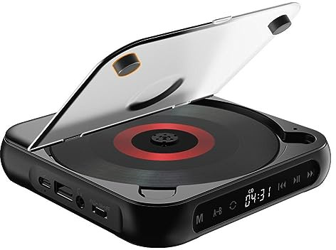 Portable Player Bluetooth Speaker LED Screen Personal Stereo Music Vintage for Home Car Gift Album Player