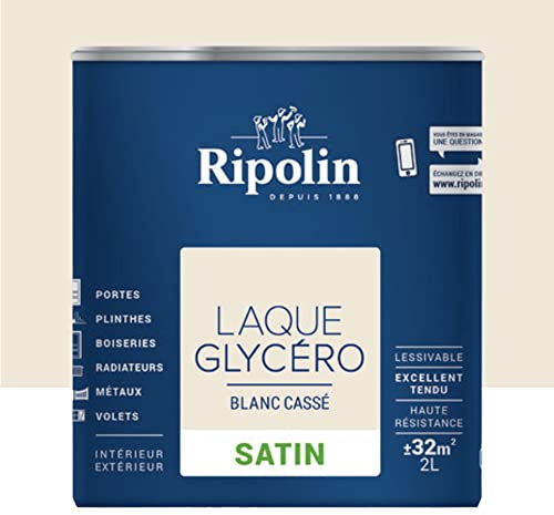 RIPOLIN Laque Glycéro Satin Blanc Cassé 2 L
