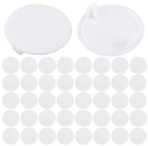40 Pieces 35 MM (1 3/8) Hinge Hole Covers,Hinge and Bracket Supplies Pack,Plastic Hinge Hole Filler Caps White Wall Cupboard Hinge Cover for Furniture Cupboard Hinge White (1 3/8)