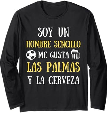 Las Palmas Futbol Hombre Divertido Regalo Seguidor Cerveza Manga Larga