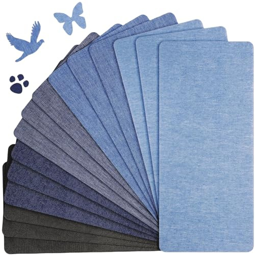LDBKLGHJ Patches zum Aufbügeln – 15 Stück Jeans Flicken Set für Jugendliche & Erwachsene – Vielseitige Bügelflicken zur Innenreparatur von Jeans, Kleidung & Möbeln