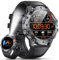 ESFOE Smartwatch Uomo Militare con Torcia LED,1.43 AMOLED Orologio Smartwatch Uomo con 500mAh 5ATM Impermeabile, 110+ Modalità Sportive Fitness Tracker Smart Watch con Chiamate Whatsapp Pelle Nera