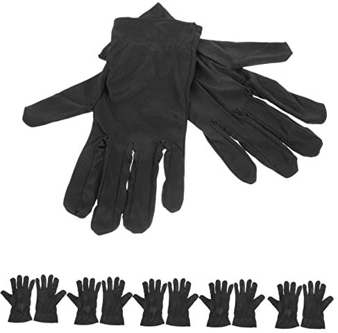 Gatuida 6paare Schwarze Baumwollhandschuhe Dehnbar Und Atmungsaktiv Für Schmuckinspektion Und Umgang Mit Münzen Für Juweliere Und Sammler
