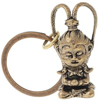 WHAMVOX Sun Wukong Pendant Keychain Cartoon Animal Bell Keychain Handmade Chinese