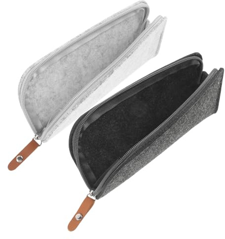 Angoily 2stücke Multifunktionale Filz Federmäppchen Große Kapazität Handliche Reißverschluss-stifte Tasche Für Schule Büro Und Outdoor-aktivitäten