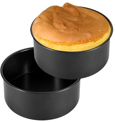 Penbinmall Backform 2er Set, 10cm Backformen Rund, springform 10 cm mit Antihaftbeschichtung für Backen Geburtstag/Hochzeit/Weihnachten Schichttorten,Einfach zu reinigen