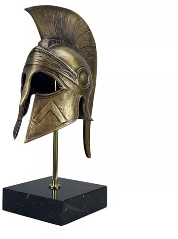 Leonidas Casco Rey Espartano Héroe Griego Antiguo Arte Escultura de metal de bronce real