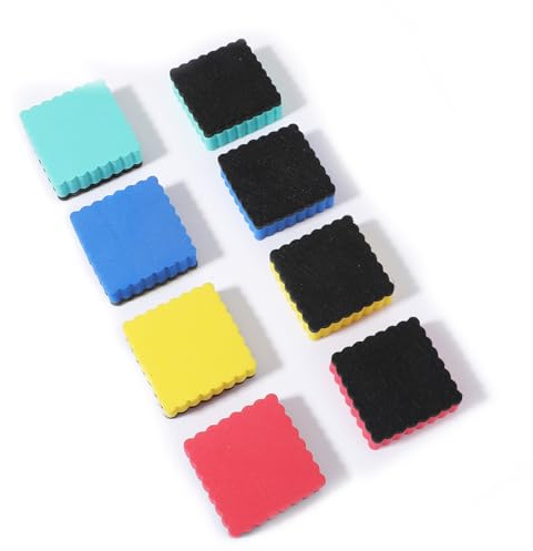 Dimeho Lot de 4 gommes effaçables à sec pour tableau blanc - Petits chiffons pour tableau noir - Marqueurs colorés - Accessoires d'effacement pour salle de classe, bureau, tableau blanc, enseignants