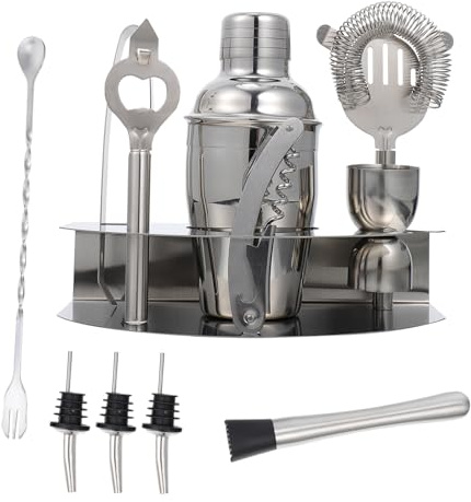 Gadpiparty Coctelera de Acero Inoxidable con Kit de Bartender Versátil y Soporte para Cócteles Resistente y Saludable para Café Helado Té y Bebidas Elegantes