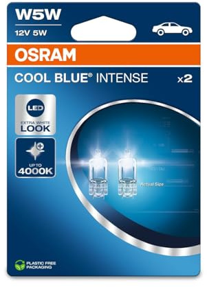 INION 2x OSR. COOL BLUE Auto Lampen W5W 12V 5W T10 2825CBN-2BL 2825 Halogen Birnen Doppelblister (2 Lampen)