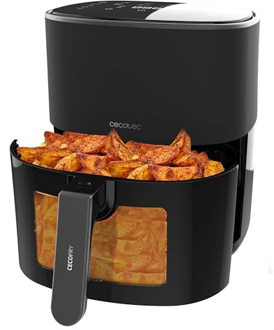Cecotec Friteuse à Air sans Huile 6,5 L Cecofry Fantastik Window 6500. 1700W, Fenêtre de Visualisation, Technologie PerfectCook, 12 Menus, Thermostat 80-200ºC, Minuterie 60 min, Protection Surchauffe
