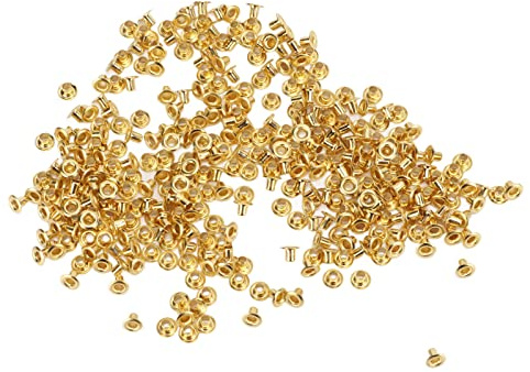 500 Pcs Remaches Huecos de Latón, Accesorios para Ropa y Bolsos, Remaches Decorativos DIY (4,8 x 2,3 x 3,5 mm)
