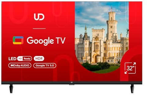 UD Smart TV 32 Pulgadas HD Ready LED, Google TV, Chromecast, 32GHC5210S