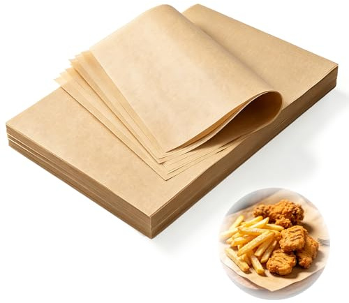 500 PCS Baking Paper Sheets, 8x12 Inch Non Stick Baking Parchment Sheets | Greaseproof Paper, Heavy Duty 27gsm for Air Fryer Oven Baking Cooking Steaming Food Wrap Heat Resistant Kitchen Essentials