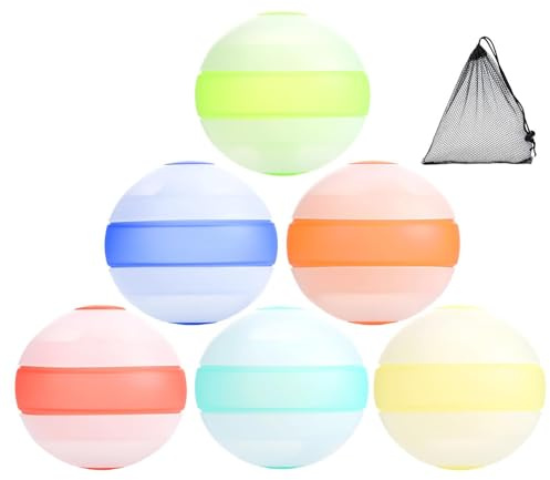 Silikon Wasserbälle | 6er-Pack schnell befüllbar selbstverschließend - Wasserspielzeug Gartenspiele | Für Kinder Und Erwachsene Poolparty Outdoor Sommer Garten Familientreffen