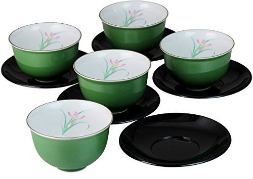 Platillos Vessel hierba orqu?dea PC con juego de t? Sen ama-365761 de la porcelana de la hospitalidad (Jap?n importaci?n / El paquete y el manual est?n escritos en japon?s)