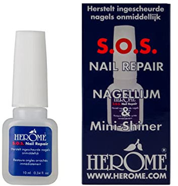 Herome SOS Nagelkleber (SOS Nail Repair) - Reparatur Für Eingerissene Nägel - 10ml.