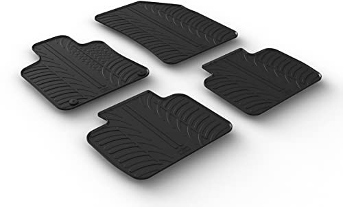 Gledring Satz Gummimatten kompatibel mit Peugeot 508 2011-2018 (T Profil 4-teilig + Montage-clips)