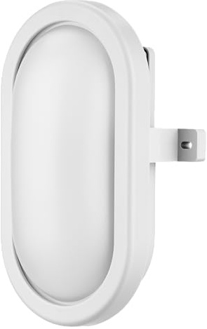 REV Kellerlampe - Feuchtraumleuchte LED oval (10W, 800lm, IP44), weiß | Einsetzbar als Decken- oder Wandlampe