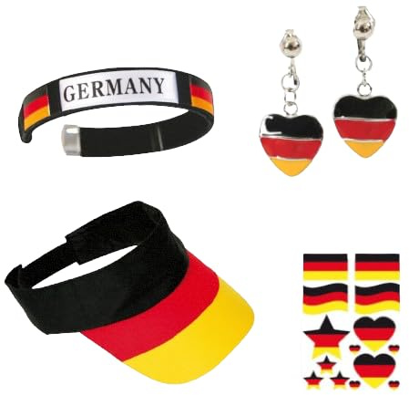KarnevalsTeufel.de Fan Set, 4-TLG. Deutschland, EM, WM, Fußballparty, Germany, Fanartikel