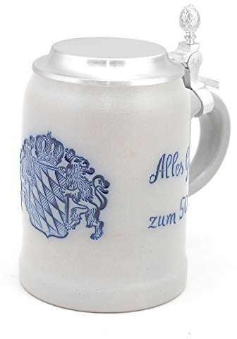 Steinkrug mit Zinndeckel individuell mit Wunschtext, Gravur Textwunsch, Bierkrug personalisiert, bayerische Geschenkidee