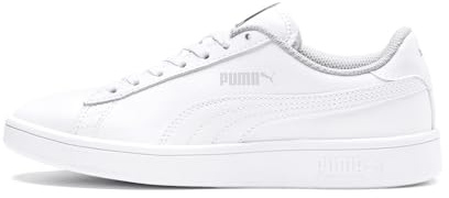 PUMA Unisex Kids Puma Smash v2 L Jr Sneakers, Puma White-Puma White, 39 EU