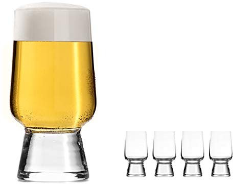 oha-design Juego de 4 vasos universales para cerveza artesanal como Pale Ale, Pils, Wit | 4 piezas 290 ml | Gin Tonic vasos – Whiskey – copas de vino blanco | regalo de cerveza hombres