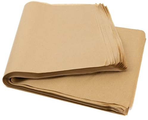 Papel seda kraft, papel fino para envolver, patrones de costura, marrón 100 hojas, 28x62 cm, 24 g/m²