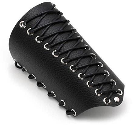 Manfnee Brassard Punk Gothique Armure de bras Médiéval Gantelet Viking Vintage Noir Homme Femme