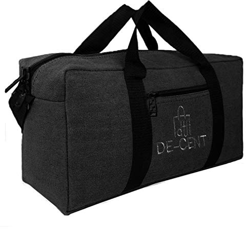 Canvas Tool Bag Heavy-Duty 18 Mechanics Tool Bag Canvas Storage Handbag Portable Toolkit Pouch (Black)