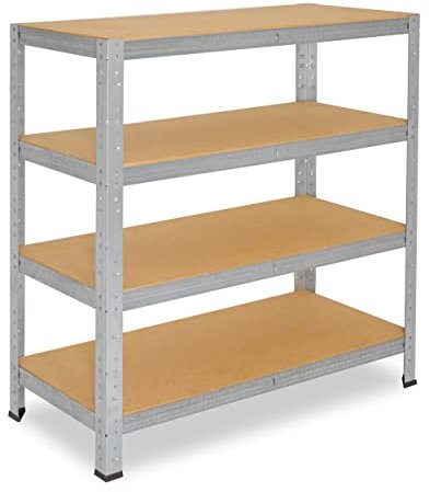 shelfplaza® 115x120x40cm Home Schwerlastregal verzinkt/Metallregal mit 4 Böden/Kellerregal Metall, Garagenregal, Werkstattregal oder Regal Lagerregal/Steckregal Metall mit 175kg Tragkraft