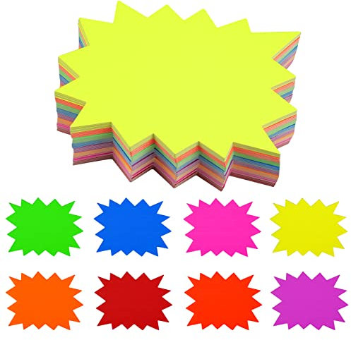 posionks 120 Stück Neon preisschilder Preisschilder Fluoreszierende Zeichen für Supermärkten Geschäft Ladengeschäft Party Favors 8 Farben 16 x 12.4 cm