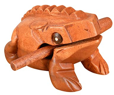 Syfunlv Musical Instrument Sound Block,Croaking Wooden Frog,Musical instruments of Africa,Mini Croaking Frog,Guiro Wooden Fair Trade Percussion Instrument,Fun for all Ages