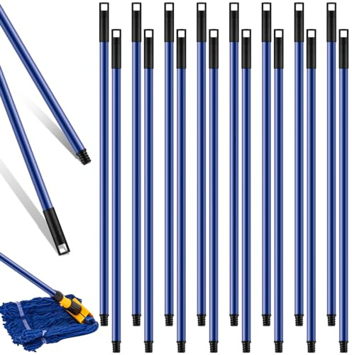 Gisafai 20 Pcs Broom Handle with Threaded Tip Powder Coated Broom Handle Metal Cleaning Pole with Plastic Thread Stick for Floor Brushes Replacement Cleaning Tools Accessories(20 Pcs)