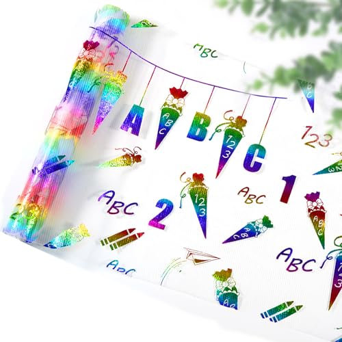 Syoulin-400cm x 29 cm Tischläufer Tischband für Schuleinführung,Einschulung deko,Schulkind Zuckertüten ABC Tisch Läufer Tischdeko für Einschulung Deko，Perfekt für Partydekorationen zum Schulanfang
