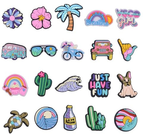 BQLYblink Shoe Charms 20 Piezas Adornos para Zapatos Accesorios Para Zapatos Estilo Playa Decoración de zapatos Accesorio para Regalos de Niños y Niñas Fiesta Cumpleaños