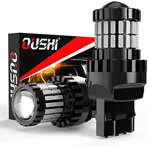 OUSHI 7443 T20 Lampadine LED, Rosso 2600Lm, Lampadina W21/5W 7440 Luce Di Retromarcia Luce Freno Posteriore Luce Posizione Fanale Posteriore Indicatori Direzione (2 Pezzi)