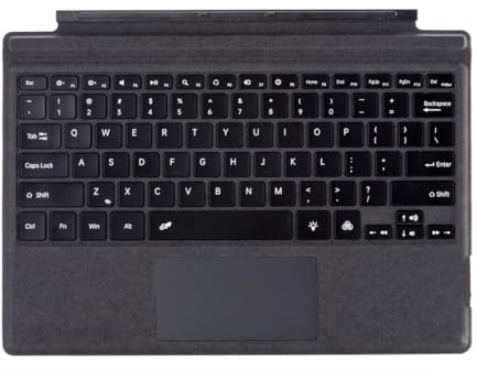 Tastiera Surface Pro 7 [QWERTY] per Microsoft Surface Pro 7 Plus, tastiera Bluetooth retrolit, cover ricaricabile con touchpad (nero)