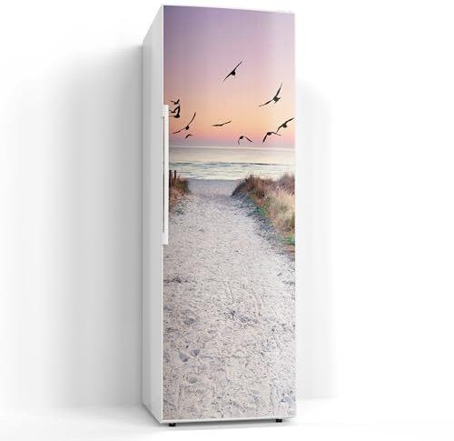 DEQORI Magnetfolie für Kühlschrank 60x180 cm | Motiv Strandaufgang zur Ostsee | dekorative Magnetmatte Gefrierschrank Schutz | Magnet Deko-Folie selbstklebend, magnetisch & wasserabweisend