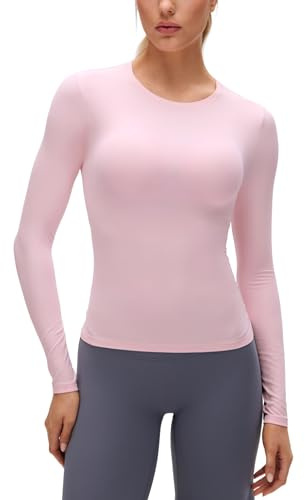 CRZ YOGA Softembrace Crewneck Langarmshirt | Workout, Ultraweich, Tight Fit, Taillenlang, Sportshirt Langarm für Damen