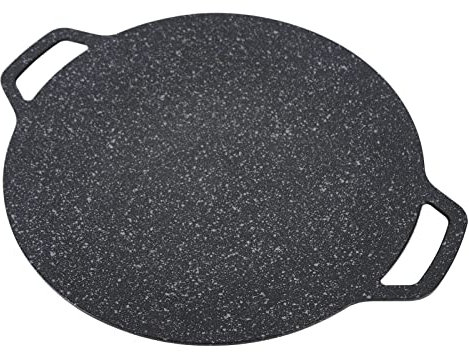 ANKROYU Placa Redonda para Barbacoa Coreana, Sartén para Barbacoa Coreana de Aluminio, Plancha Redonda para Barbacoa, Sartén para Barbacoa de Estilo Coreano (34cm)