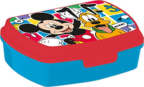 ALMACENESADAN; 5463; Confezione ritorno a scuola e regalo; composto da portapranziera-Sandwich rettangolare multicolore, prodotto riutilizzabile, senza BPA (mickey)