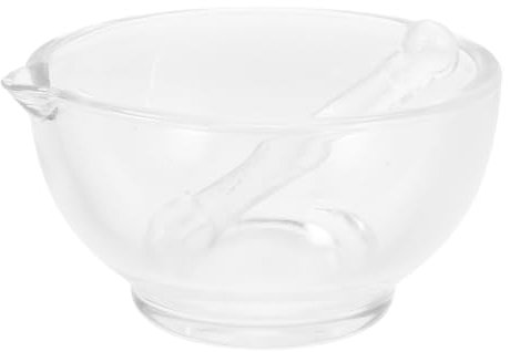 Cabilock Mortero de Vidrio Prensador de Ajo Machacador de Ajo Herramienta de Cocina para Triturar Especias Recipiente para Moler Medicamentos Mortero para Restaurante