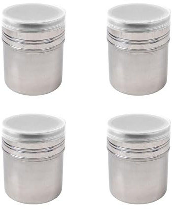 Coctelera De Polvo De Acero Inoxidable De 4 Piezas, Tarro De Especias Con Tapa De Malla, Botella De Almacenamiento De Especias, Utensilios De Cocina, Botella De Especias Duradera