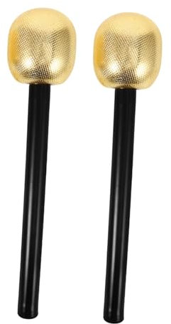 Abaodam 2pièces Microphone Factice Jeu Simulation Accessoires Microphone Fête Jouet Pratique Réaliste Performance Garçon Fille Décoratif